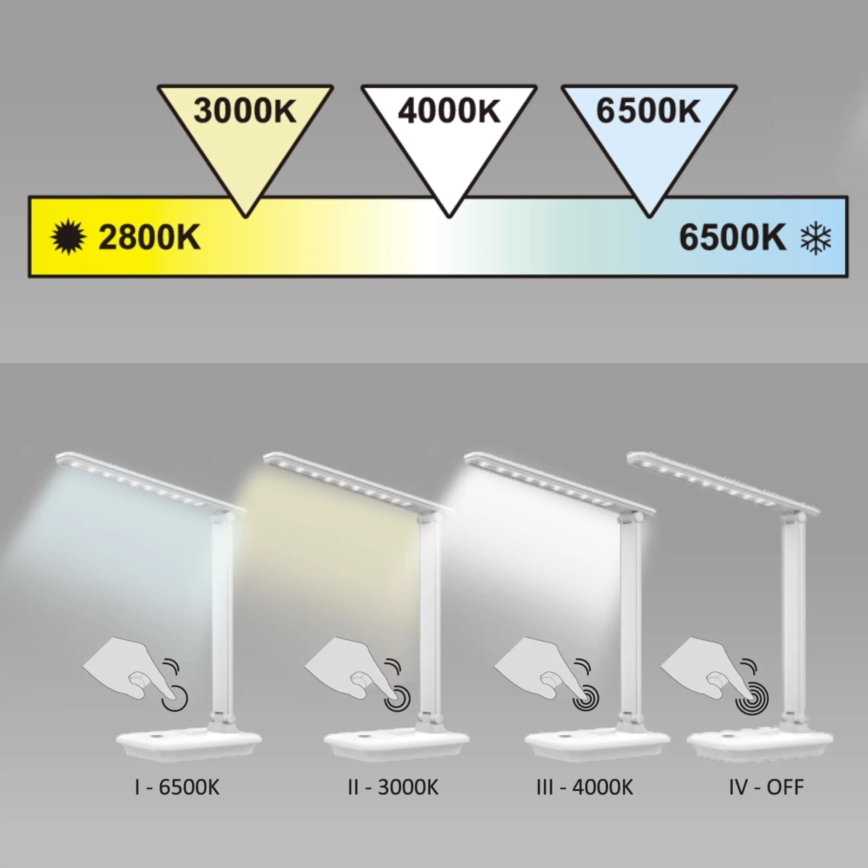 LED pritemdomas, liečiamas stalinis šviestuvas VINTO LED/8W/230V juoda