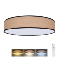 LED Pritemdomas lubinis šviestuvas BROWNIE LED/48W/230V 3000-6500K ruda diametras 40 cm + nuotolinio valdymo pultas