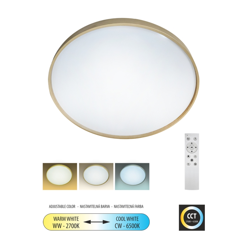 LED Pritemdomas lubinis šviestuvas DRINA LED/36W/230V 2700-6500K diametras 50 cm + nuotolinio valdymo pultas