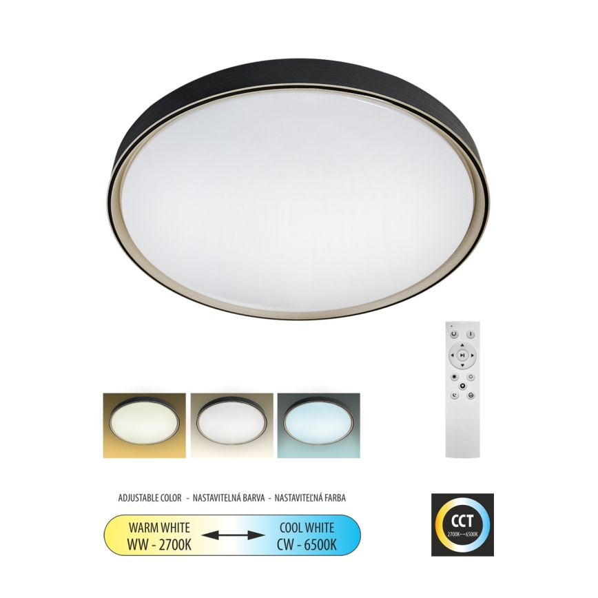 LED Pritemdomas lubinis šviestuvas EBRO LED/36W/230V 2700-6500K diametras 50 cm + nuotolinio valdymo pultas