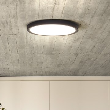 LED Pritemdomas lubinis šviestuvas ESTELA LED/36W/230V diametras 30 cm juoda + nuotolinio valdymo pultas