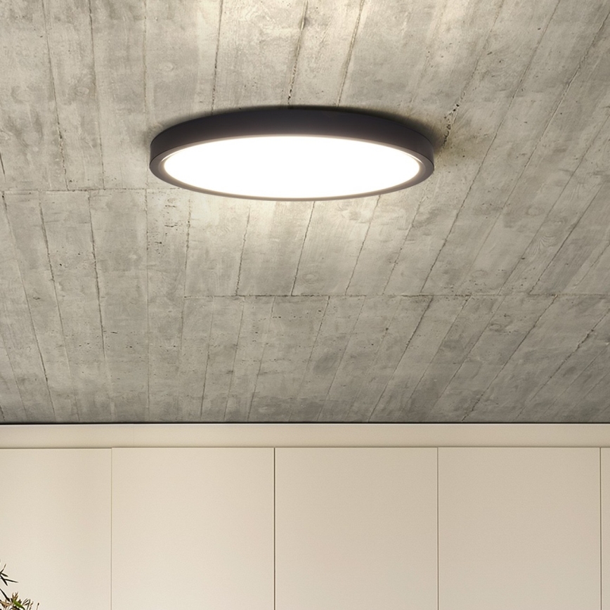 LED Pritemdomas lubinis šviestuvas ESTELA LED/36W/230V diametras 30 cm juoda + nuotolinio valdymo pultas
