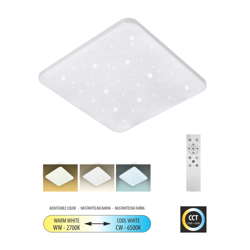 LED Pritemdomas lubinis šviestuvas FLORA LED/36W/230V 2700-6500K 43x43 cm + nuotolinio valdymo pultas