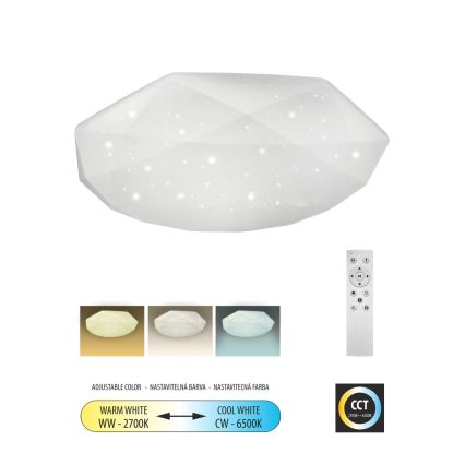 LED Pritemdomas lubinis šviestuvas INDUS LED/60W/230V 2700-6500K diametras 58 cm + nuotolinio valdymo pultas