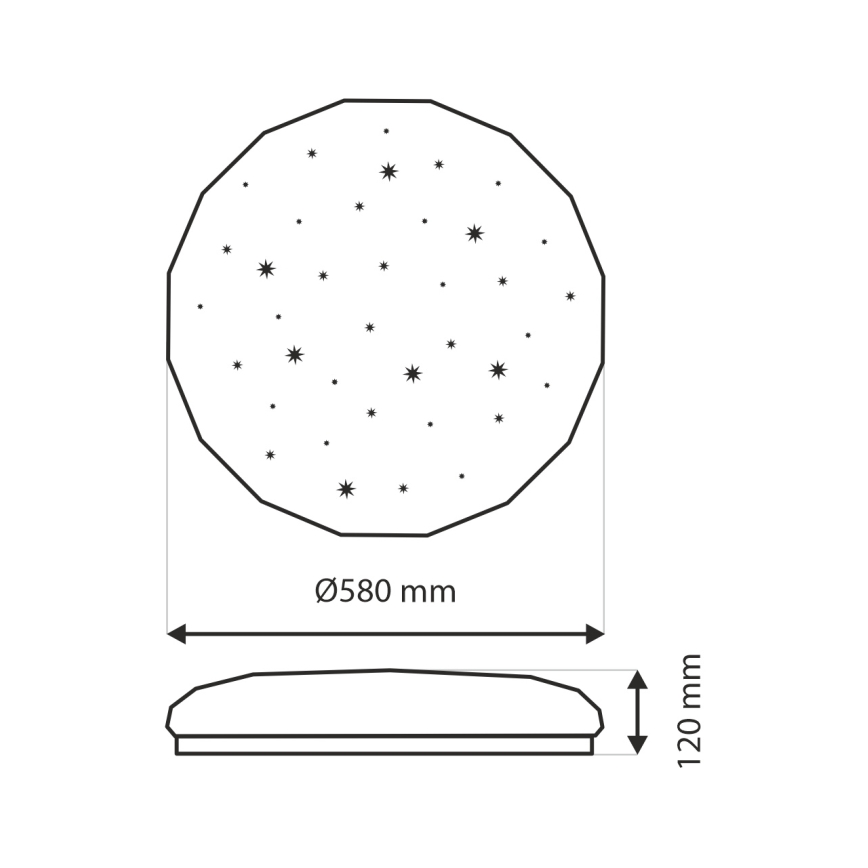 LED Pritemdomas lubinis šviestuvas INDUS LED/60W/230V 2700-6500K diametras 58 cm + nuotolinio valdymo pultas