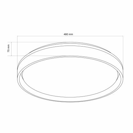 LED pritemdomas lubinis vonios šviestuvas JADWIGA LED/72W/230V diametras 48 cm 3000-6000K IP44 + nuotolinio valdymo pultas