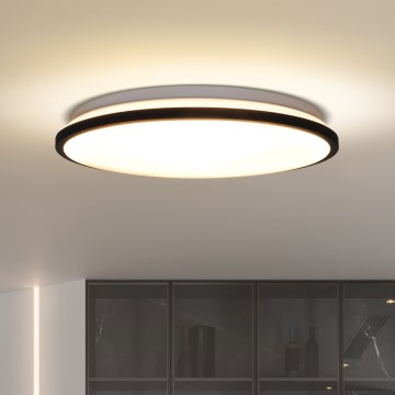 LED Pritemdomas lubinis šviestuvas JAMIL LED/48W/230V 3000-6500K juoda + nuotolinio valdymo pultas