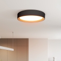 LED Pritemdomas lubinis šviestuvas LARIOS LED/48W/230V 3000-6500K diametras 39 cm juoda + nuotolinio valdymo pultas