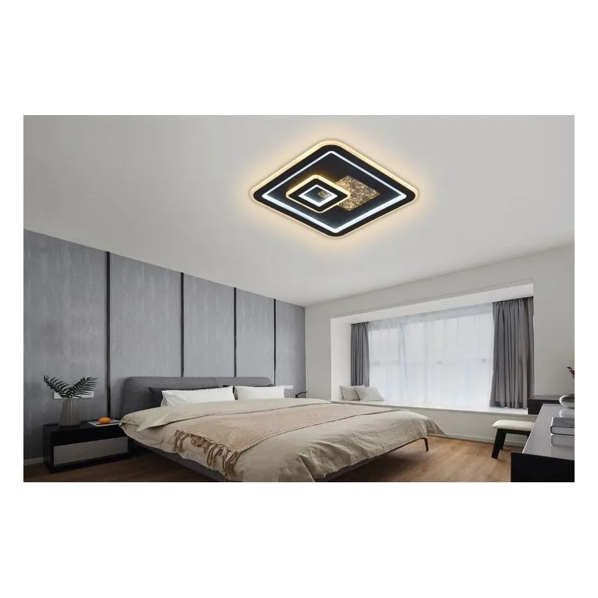 LED Pritemdomas lubinis šviestuvas LED/110W/230V 3000-6500K juoda + nuotolinio valdymo pultas