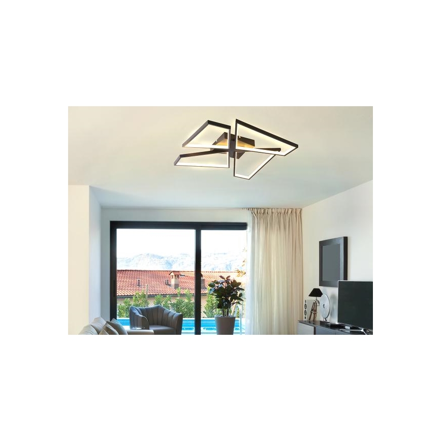 LED Pritemdomas lubinis šviestuvas LED/115W/230V 3000-6500K juoda + nuotolinio valdymo pultas