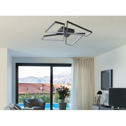 LED Pritemdomas lubinis šviestuvas LED/115W/230V 3000-6500K juoda + nuotolinio valdymo pultas