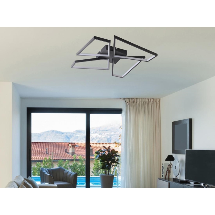 LED Pritemdomas lubinis šviestuvas LED/115W/230V 3000-6500K juoda + nuotolinio valdymo pultas