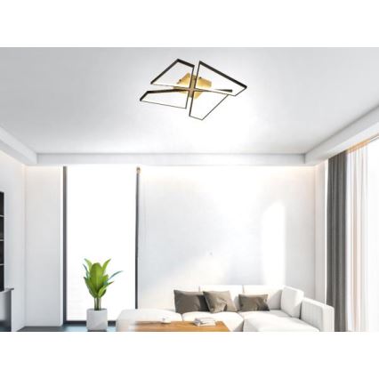 LED Pritemdomas lubinis šviestuvas LED/115W/230V 3000-6500K ruda/juoda + nuotolinio valdymo pultas
