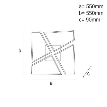 LED Pritemdomas lubinis šviestuvas LED/115W/230V 3000-6500K ruda/juoda + nuotolinio valdymo pultas