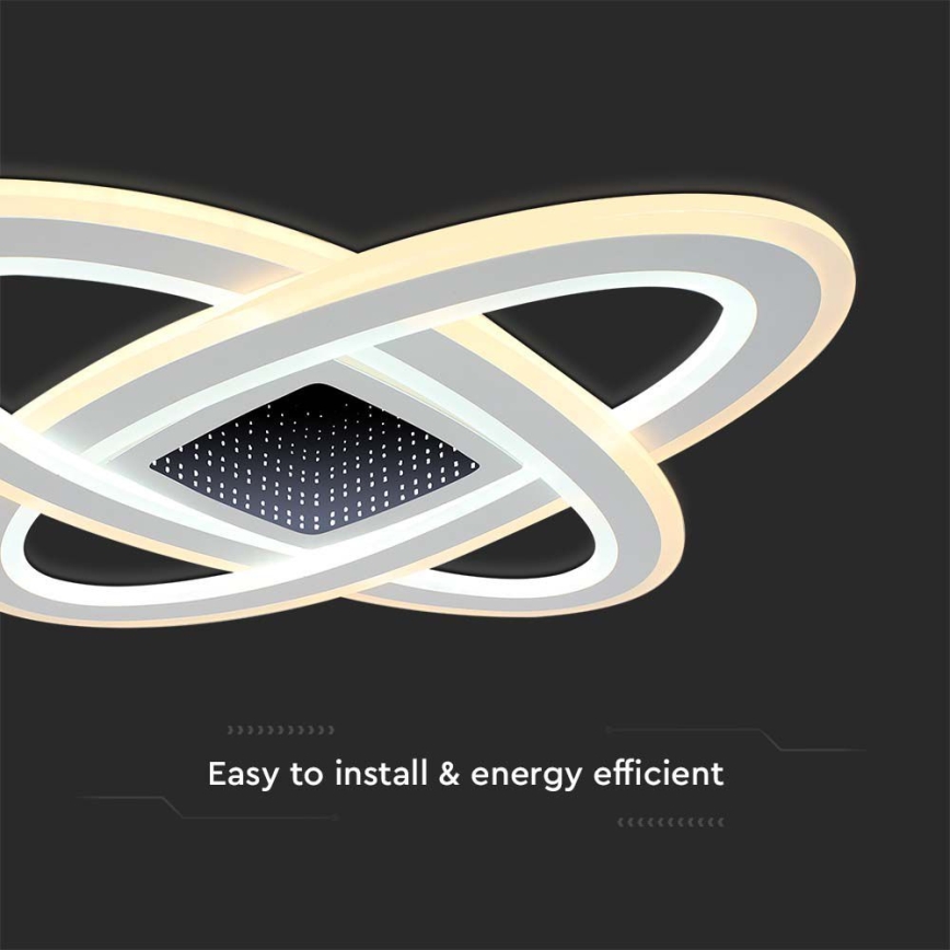 LED Pritemdomas lubinis šviestuvas LED/130W/230V 3000-6500K 62x62 cm + nuotolinio valdymo pultas