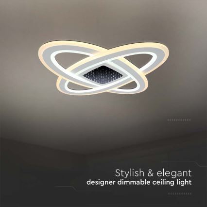 LED Pritemdomas lubinis šviestuvas LED/130W/230V 3000-6500K 62x62 cm + nuotolinio valdymo pultas