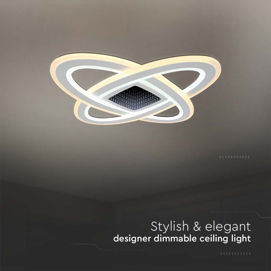 LED Pritemdomas lubinis šviestuvas LED/130W/230V 3000-6500K 62x62 cm + nuotolinio valdymo pultas