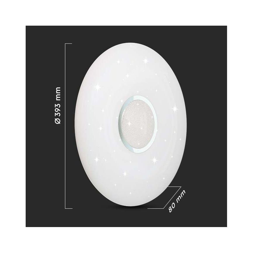 LED Pritemdomas lubinis šviestuvas LED/40W/230V 3000/4000/6500K + nuotolinio valdymo pultas