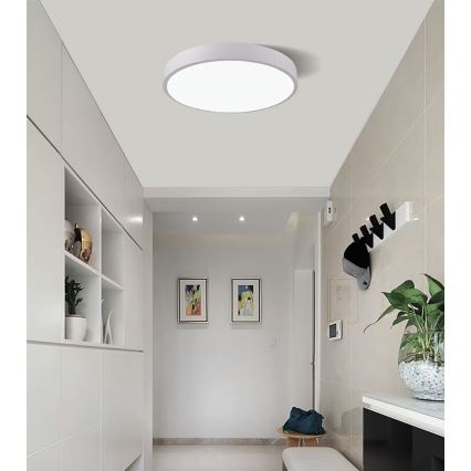 LED Pritemdomas lubinis šviestuvas LED/40W/230V 3000-6500K diametras 40 cm balta + nuotolinio valdymo pultas