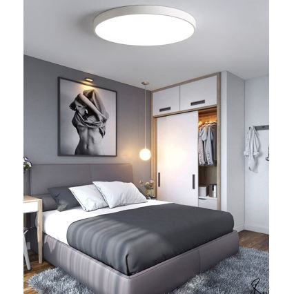 LED Pritemdomas lubinis šviestuvas LED/40W/230V 3000-6500K diametras 40 cm balta + nuotolinio valdymo pultas