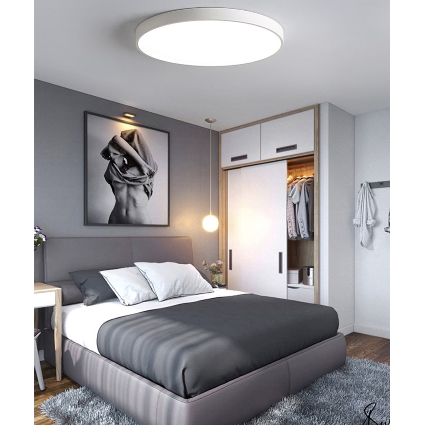 LED Pritemdomas lubinis šviestuvas LED/40W/230V 3000-6500K diametras 40 cm balta + nuotolinio valdymo pultas