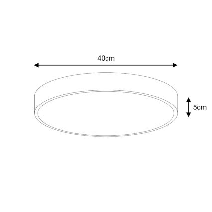 LED Pritemdomas lubinis šviestuvas LED/40W/230V 3000-6500K diametras 40 cm juoda + nuotolinio valdymo pultas