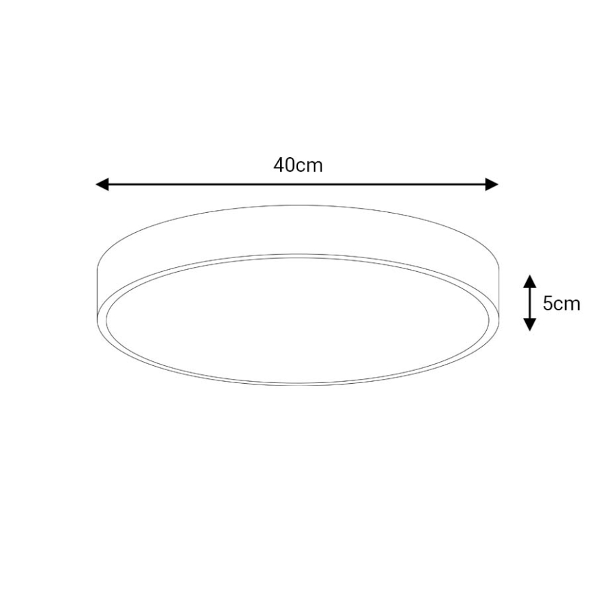 LED Pritemdomas lubinis šviestuvas LED/40W/230V 3000-6500K diametras 40 cm juoda + nuotolinio valdymo pultas