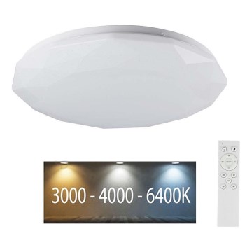 LED Pritemdomas lubinis šviestuvas LED/40W/230V 3000K/4000K/6500K diametras 38,8 cm + nuotolinio valdymo pultas