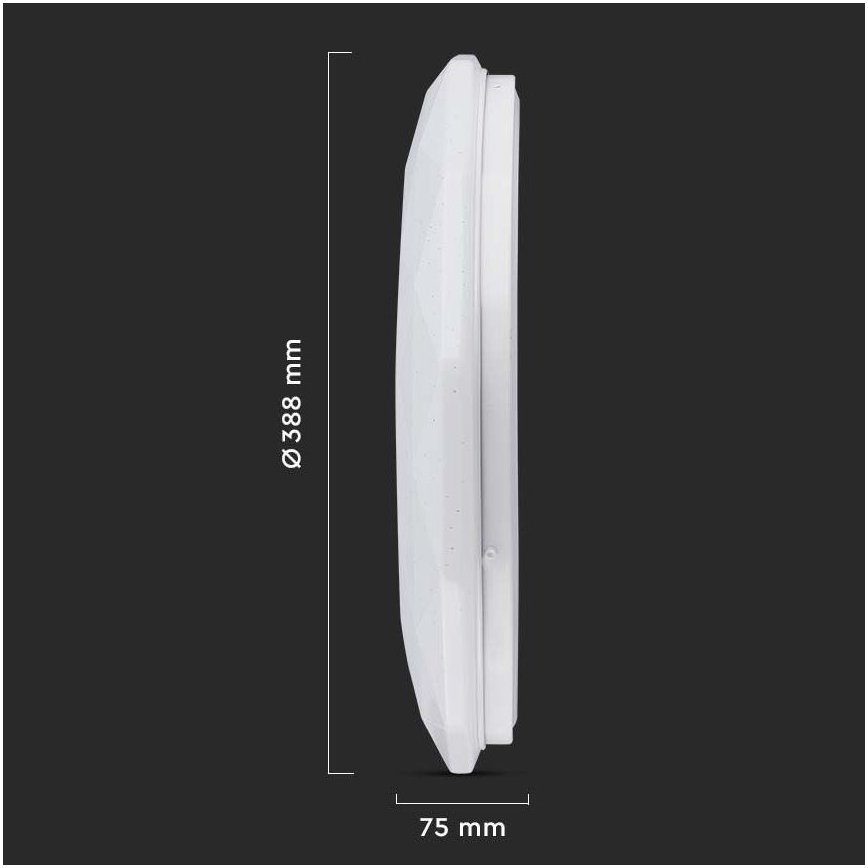 LED Pritemdomas lubinis šviestuvas LED/40W/230V 3000K/4000K/6500K diametras 38,8 cm + nuotolinio valdymo pultas