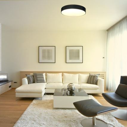 LED Pritemdomas lubinis šviestuvas LED/50W/230V 3000-6500K juoda + nuotolinio valdymo pultas