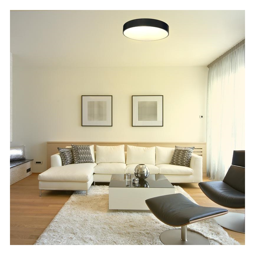 LED Pritemdomas lubinis šviestuvas LED/50W/230V 3000-6500K juoda + nuotolinio valdymo pultas