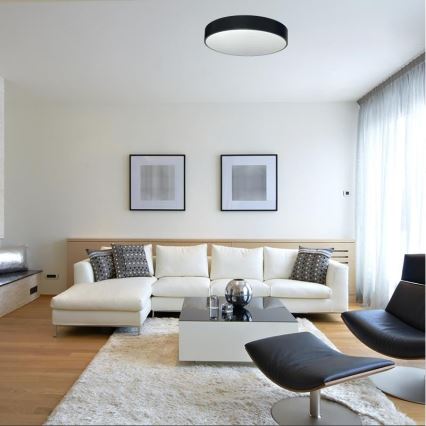 LED Pritemdomas lubinis šviestuvas LED/50W/230V 3000-6500K juoda + nuotolinio valdymo pultas