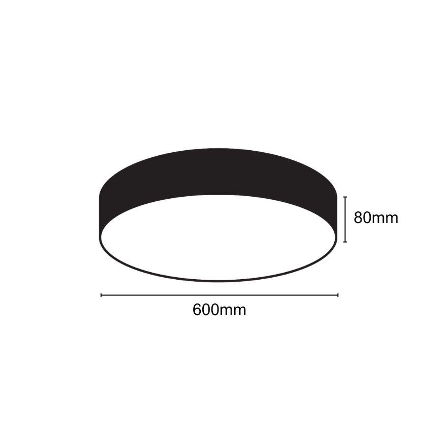 LED Pritemdomas lubinis šviestuvas LED/50W/230V 3000-6500K juoda + nuotolinio valdymo pultas