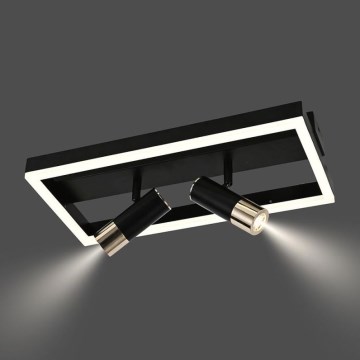 LED Pritemdomas lubinis šviestuvas LED/50W/230V 3000-6500K juoda + nuotolinio valdymo pultas