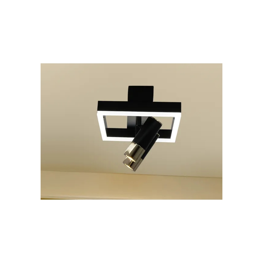 LED Pritemdomas lubinis šviestuvas LED/50W/230V 3000-6500K juoda + nuotolinio valdymo pultas