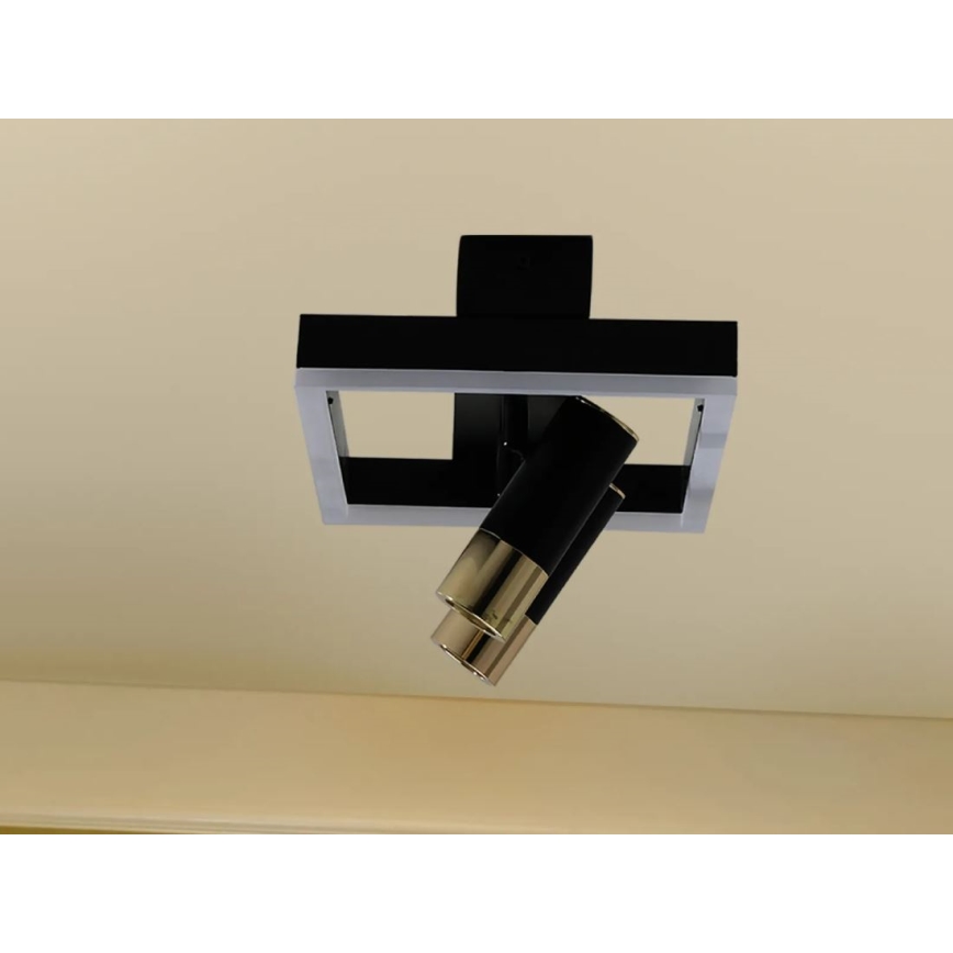 LED Pritemdomas lubinis šviestuvas LED/50W/230V 3000-6500K juoda + nuotolinio valdymo pultas