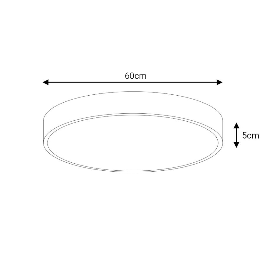 LED Pritemdomas lubinis šviestuvas LED/60W/230V 3000-6500K diametras 60 cm balta + nuotolinio valdymo pultas