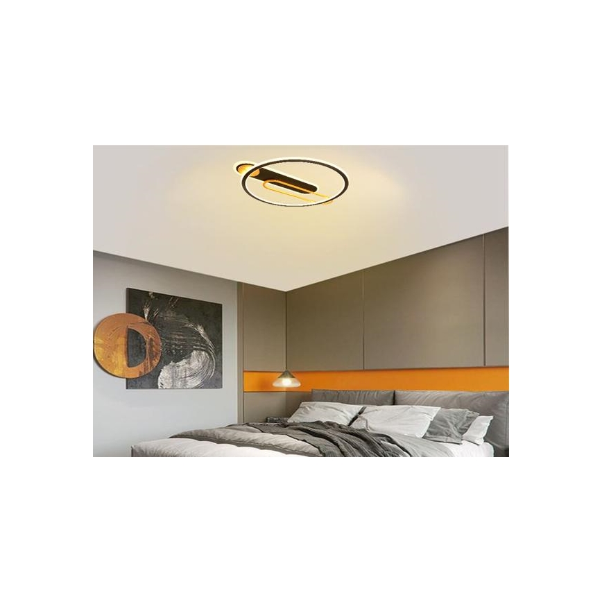 LED Pritemdomas lubinis šviestuvas LED/60W/230V 3000-6500K juoda + nuotolinio valdymo pultas