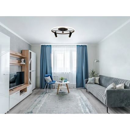 LED Pritemdomas lubinis šviestuvas LED/60W/230V 3000-6500K juoda + nuotolinio valdymo pultas