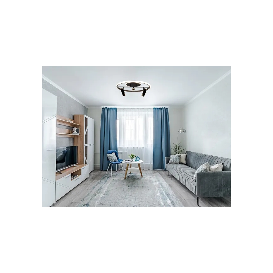 LED Pritemdomas lubinis šviestuvas LED/60W/230V 3000-6500K juoda + nuotolinio valdymo pultas