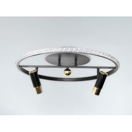 LED Pritemdomas lubinis šviestuvas LED/60W/230V 3000-6500K juoda + nuotolinio valdymo pultas