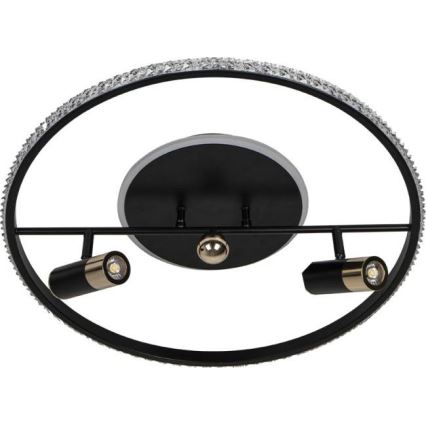 LED Pritemdomas lubinis šviestuvas LED/60W/230V 3000-6500K juoda + nuotolinio valdymo pultas