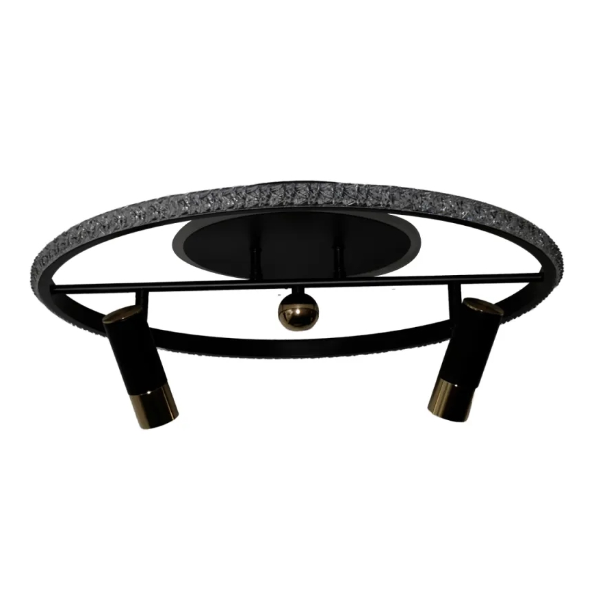 LED Pritemdomas lubinis šviestuvas LED/60W/230V 3000-6500K juoda + nuotolinio valdymo pultas