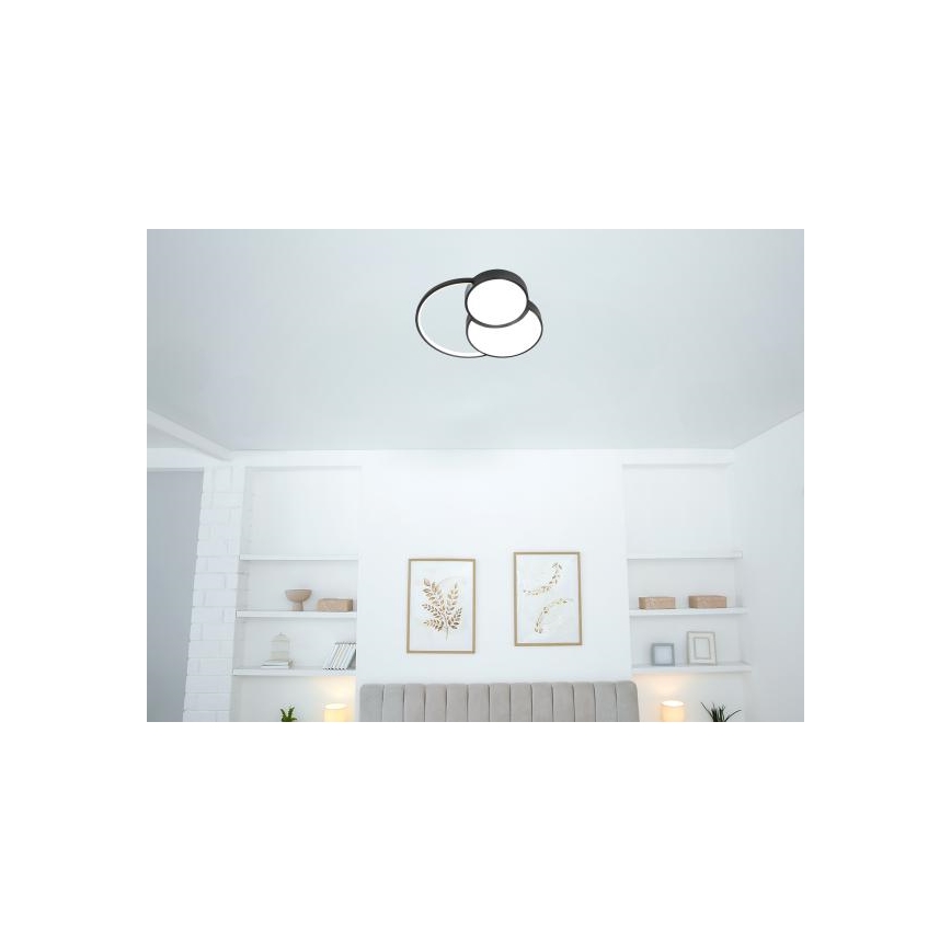 LED Pritemdomas lubinis šviestuvas LED/60W/230V 3000-6500K juoda + nuotolinio valdymo pultas