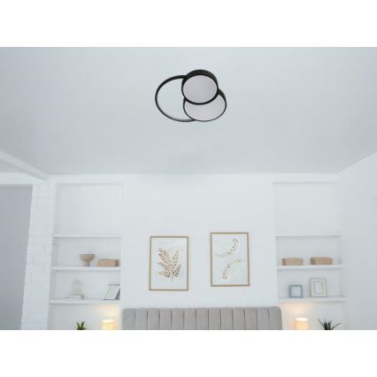 LED Pritemdomas lubinis šviestuvas LED/60W/230V 3000-6500K juoda + nuotolinio valdymo pultas