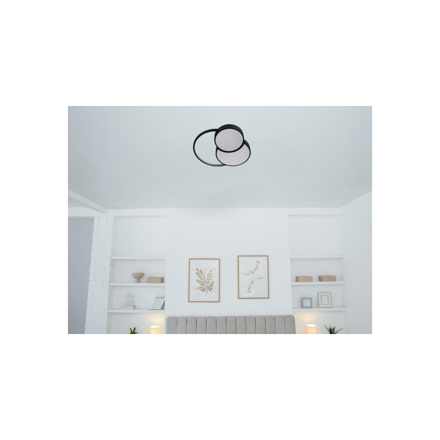 LED Pritemdomas lubinis šviestuvas LED/60W/230V 3000-6500K juoda + nuotolinio valdymo pultas