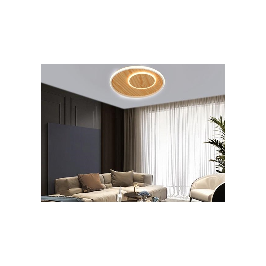 LED Pritemdomas lubinis šviestuvas LED/65W/230V 3000-6500K ruda + nuotolinio valdymo pultas
