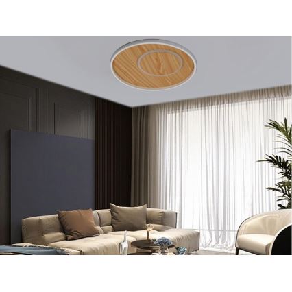 LED Pritemdomas lubinis šviestuvas LED/65W/230V 3000-6500K ruda + nuotolinio valdymo pultas