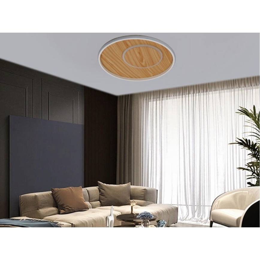 LED Pritemdomas lubinis šviestuvas LED/65W/230V 3000-6500K ruda + nuotolinio valdymo pultas