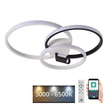 LED Pritemdomas lubinis šviestuvas LED/70W/230V 3000-6500K balta/juoda + nuotolinio valdymo pultas